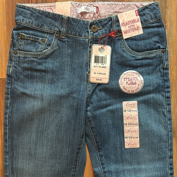 LEVI’S 517 STRETCH Flare Jeans Adjustable Waistband girls size 10 1/2 plus - Picture 2 of 8